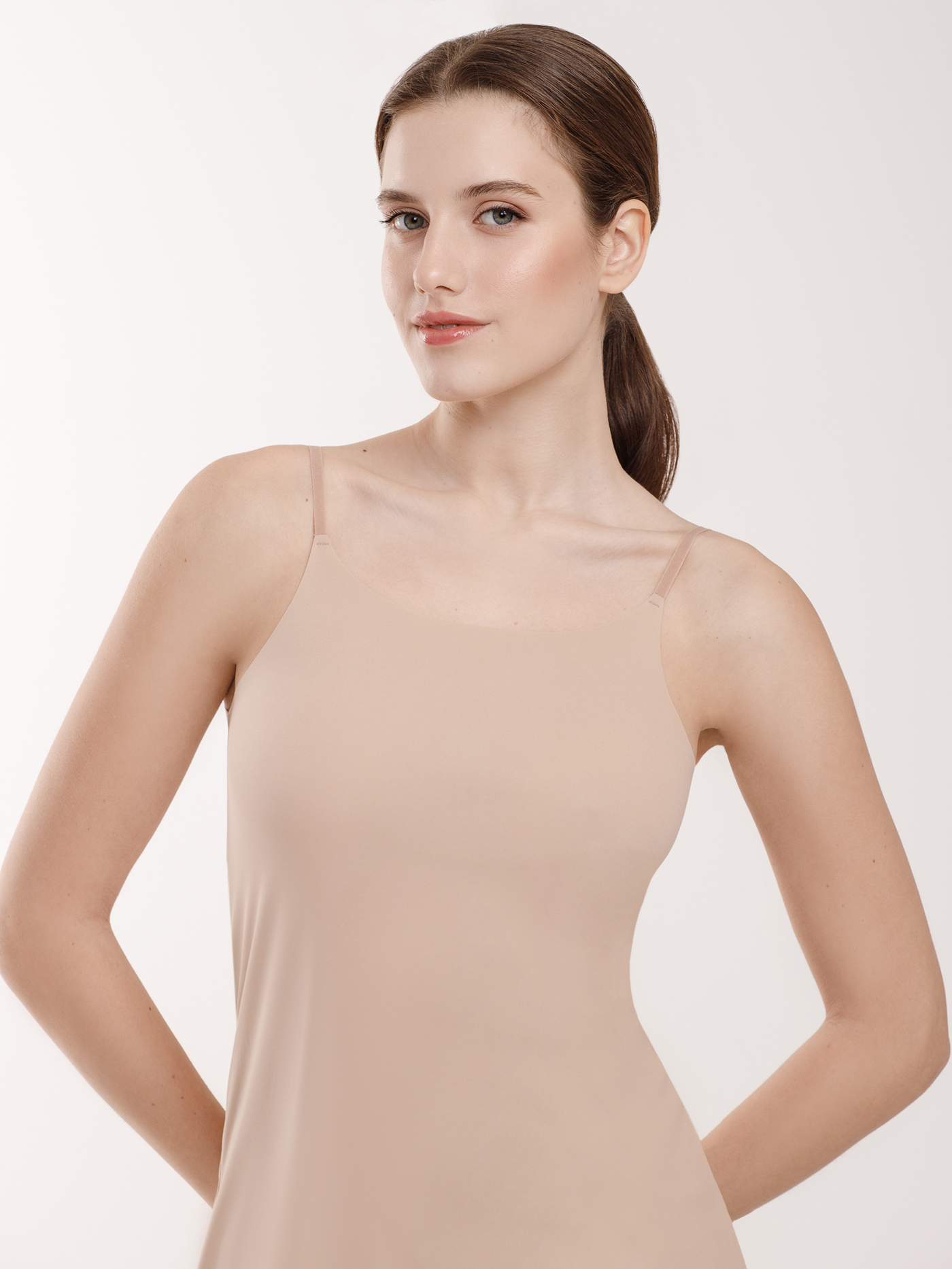 Сорочка на бретелях Бежевый 2834F3207L | фото 3