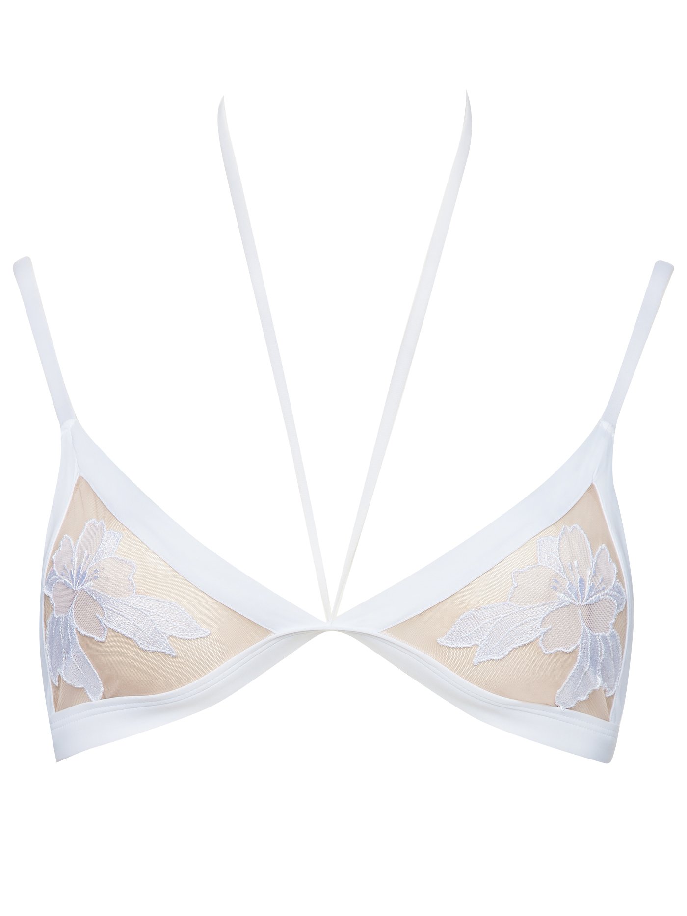 Бюстгальтер мягкий треугольник Белый с бежевым 2223F1416_1 | фото 2