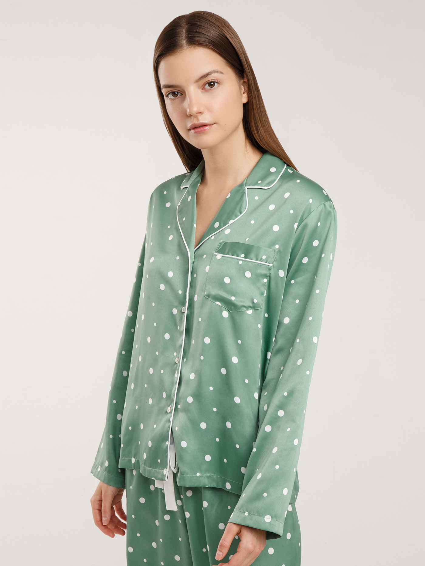 Пижамный топ Принт оливковый SD-2-2021 | фото 4