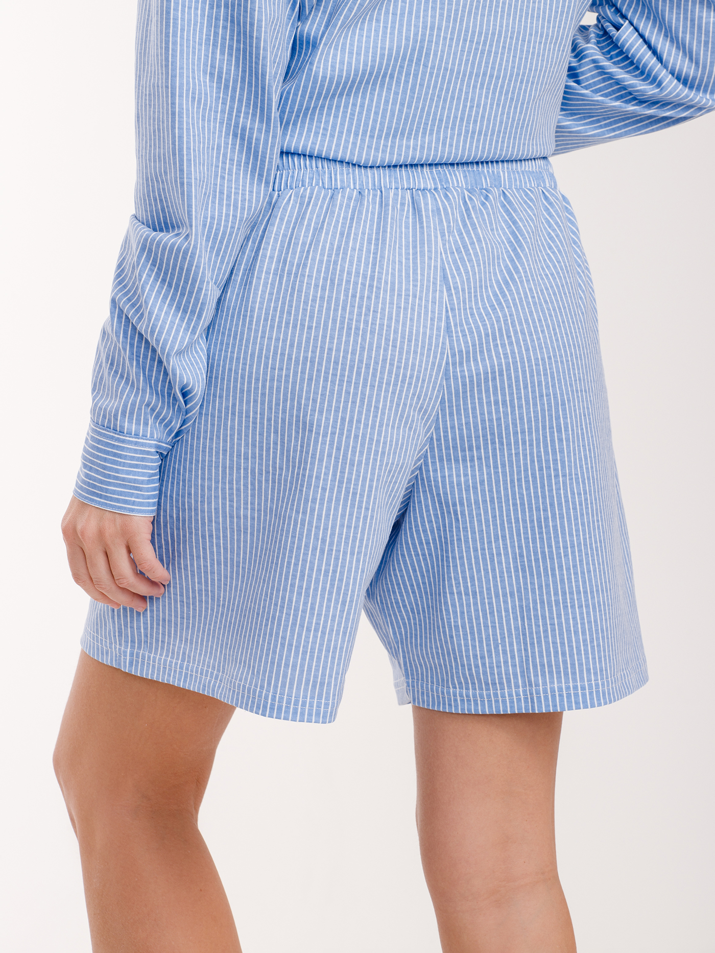 Пижама рубашка / шорты Синий с белым WK-1404P | фото 4