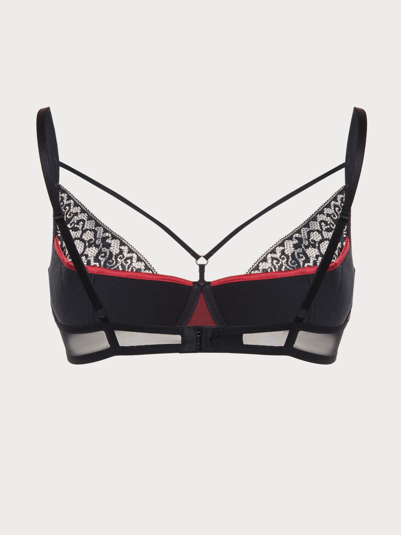 Бюстгальтер moon-half Черный с бордовым 2840F1451_2 | фото 6