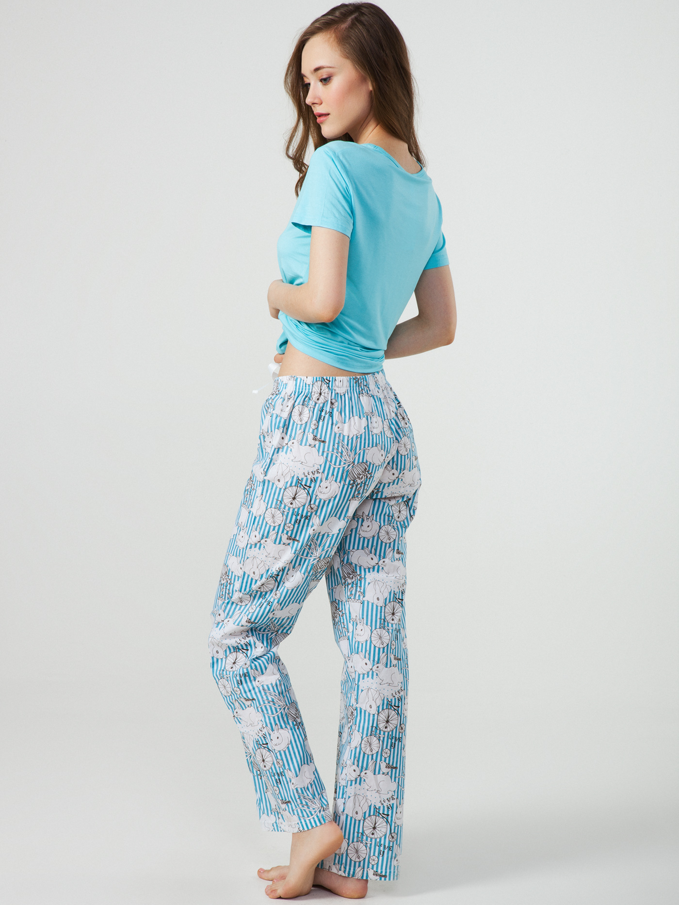 Брюки Принт кролики MA03 | фото 2