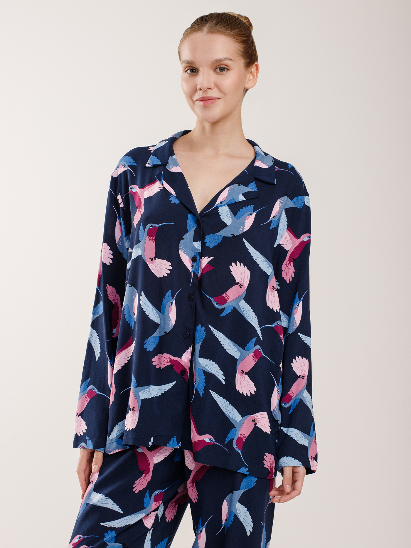 Рубашка Принт синий PAR-03 | фото 3