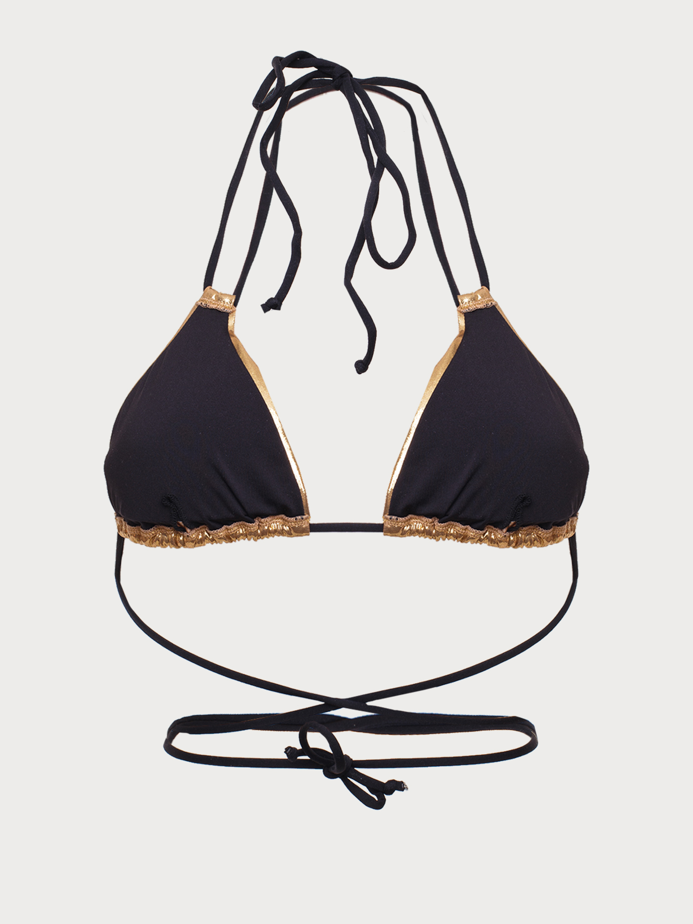 Лиф мягкий треугольник Черный с золотым BR-4-2022 | фото 5