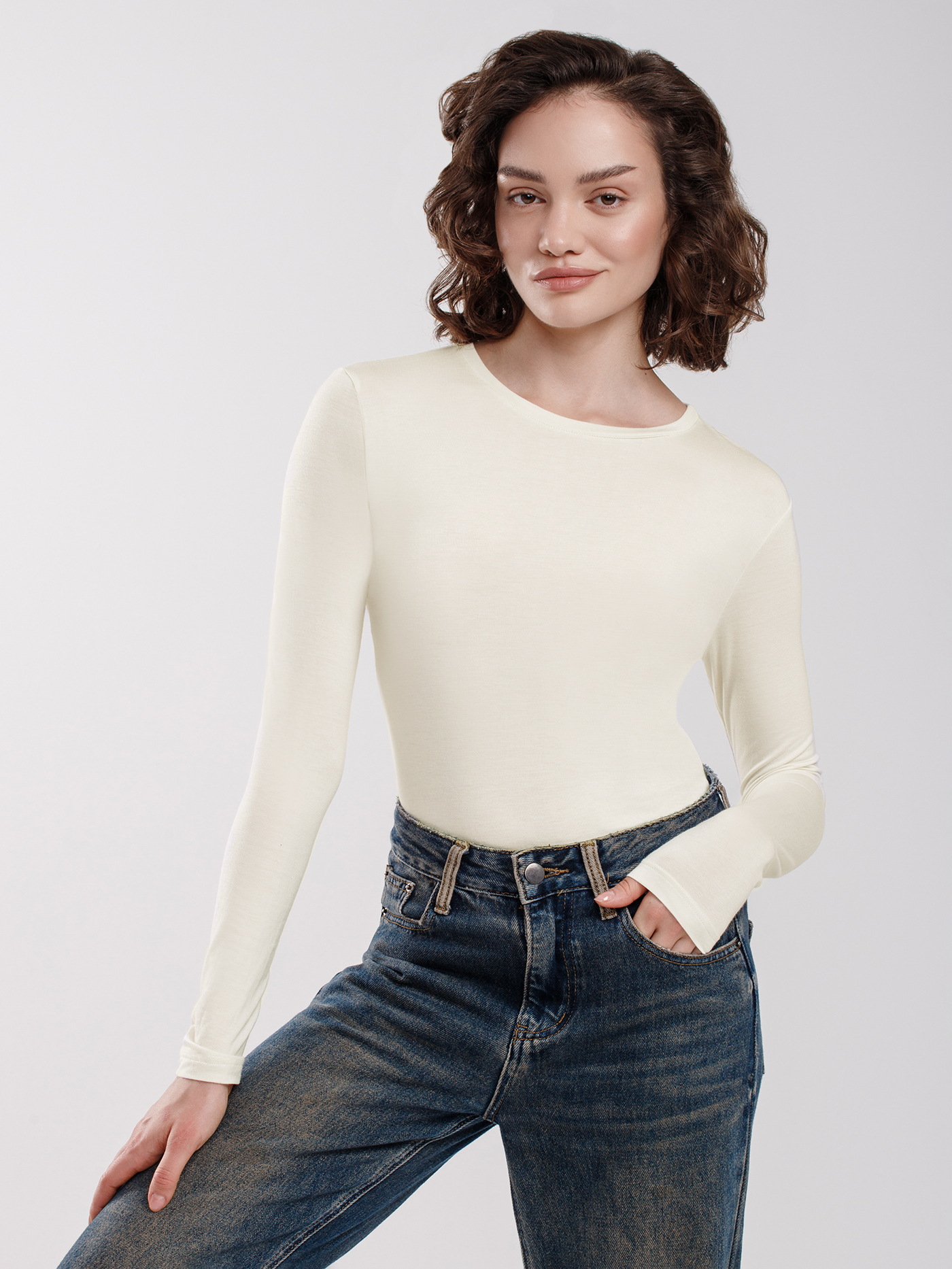 Лонгслив Айвори 2989F3427 | фото 1