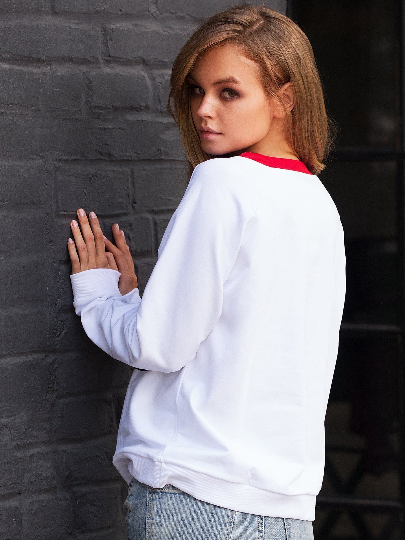 Свитшот Белый с черным 9751a | фото 2