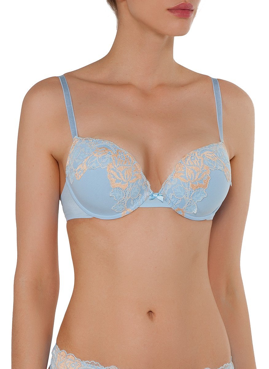 Бюстгальтер push-up Голубой с золотым 2091F1177 | фото 2