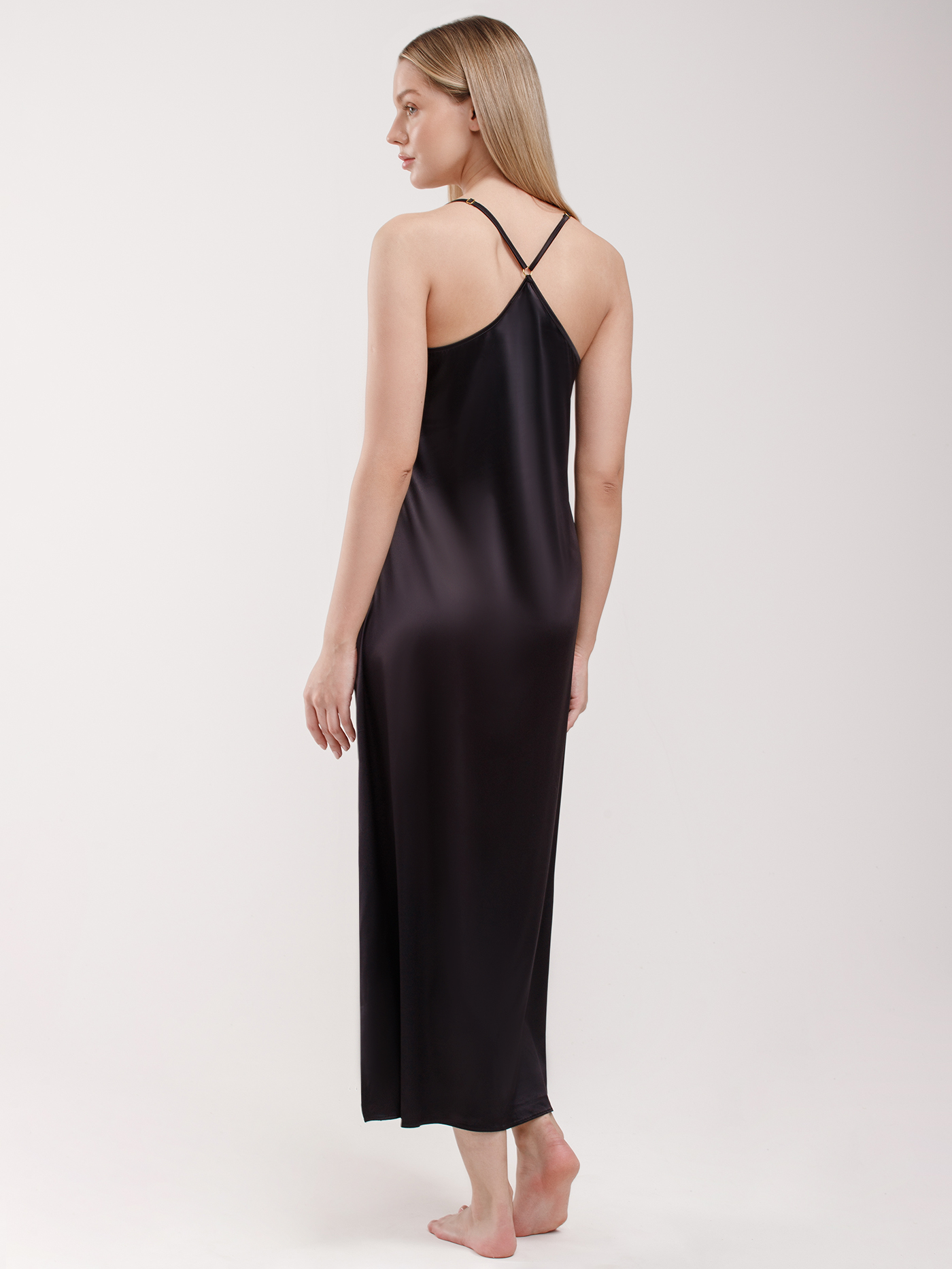 Сорочка на бретелях Черный 2984F3208 | фото 2