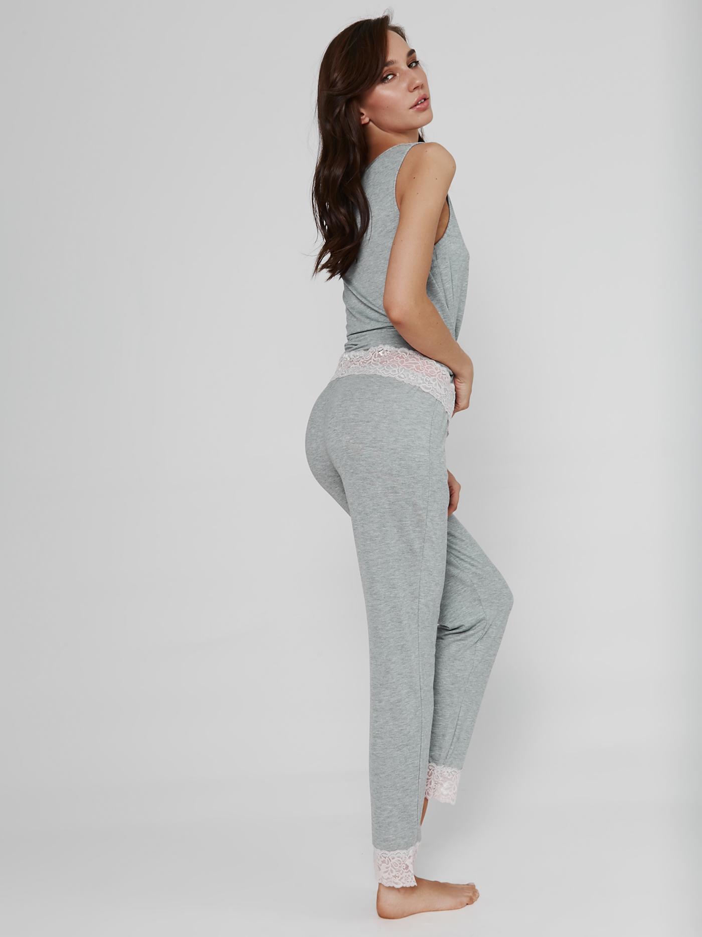 Брюки Серый с розовым 2488F5003 | фото 3