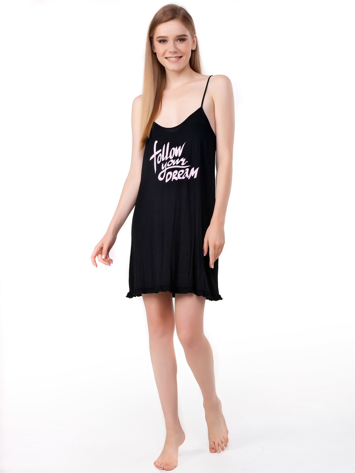 Сорочка на бретелях Черный OTR-3 | фото 1