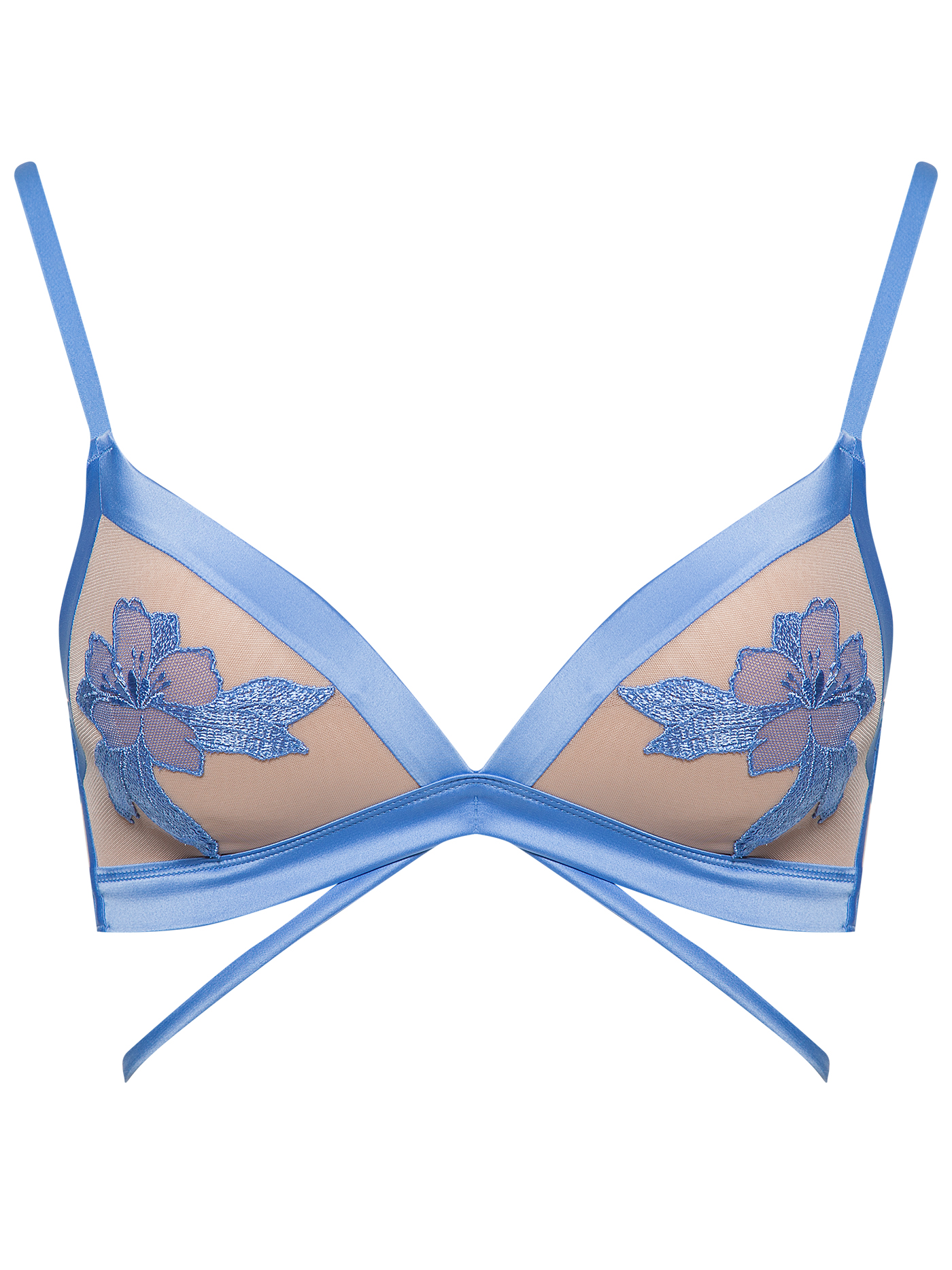 Бюстгальтер треугольник t-shirt Голубой с бежевым 2401F1402 | фото 3