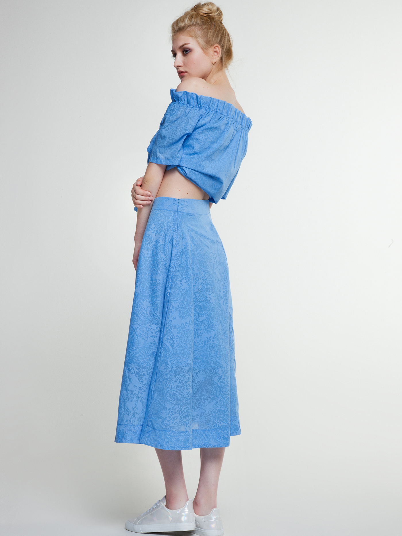 Юбка Принт голубой CB3 | фото 2