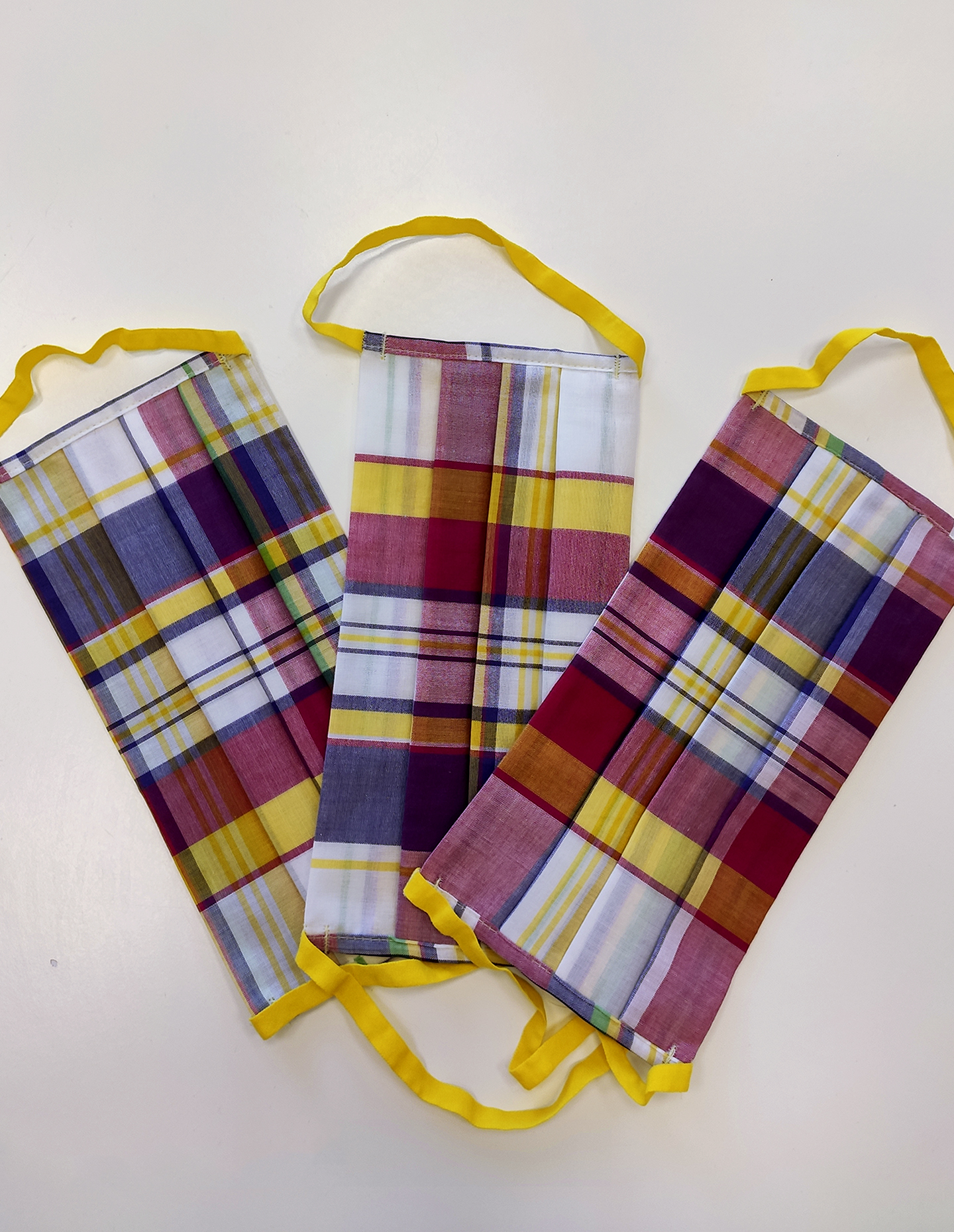 Маска защитная набор 3 шт. Желтая клетка 2791F9302_N3 | фото 1