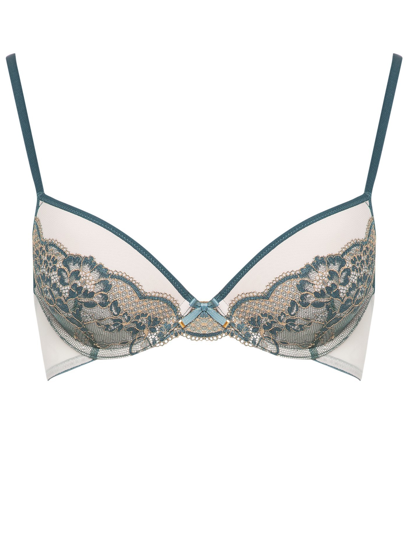 Бюстгальтер push-up Бежевый с зеленым DE3690PU | фото 3