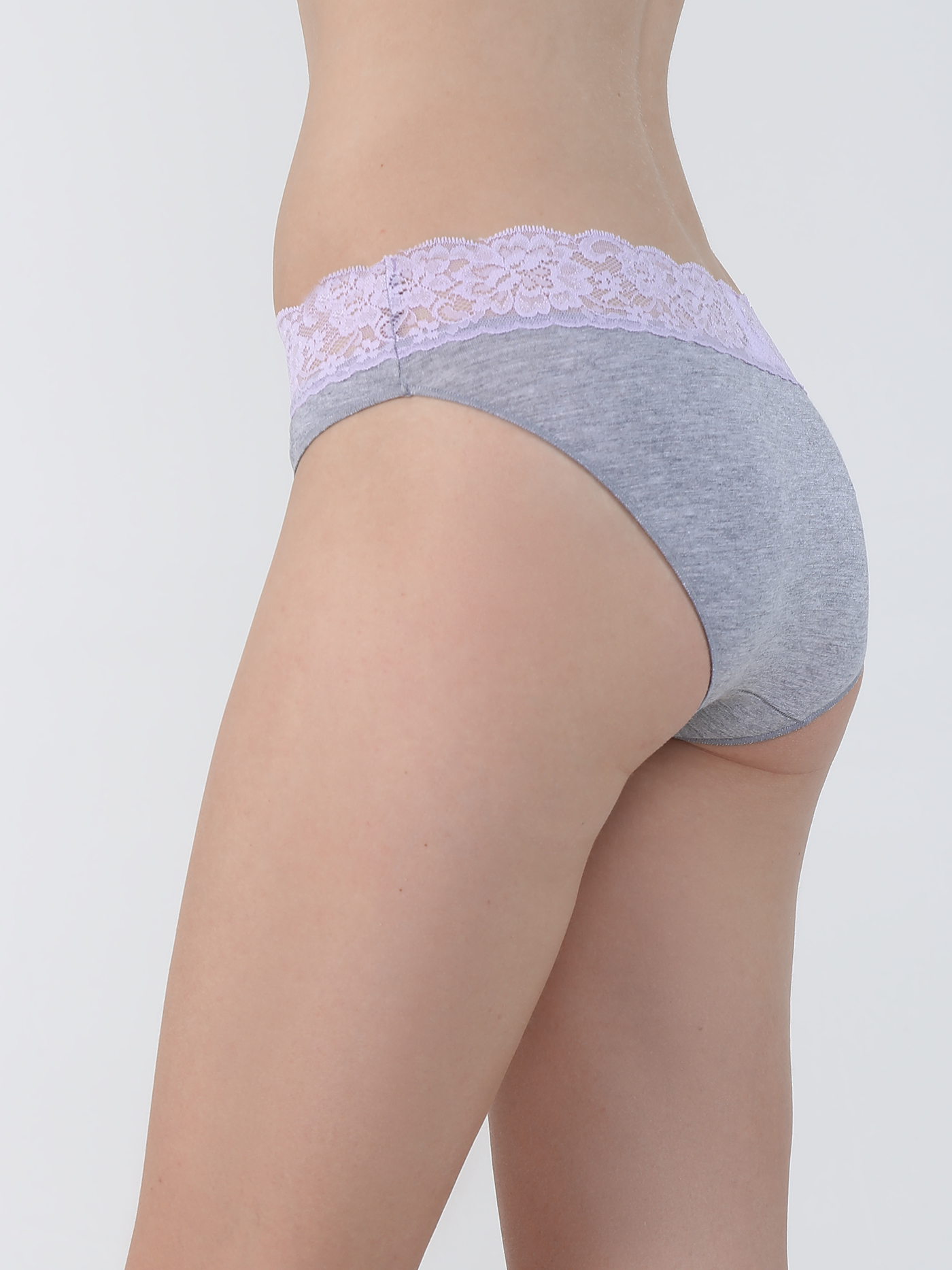 Трусы слип Серый с сиреневым 2458F2200 | фото 2