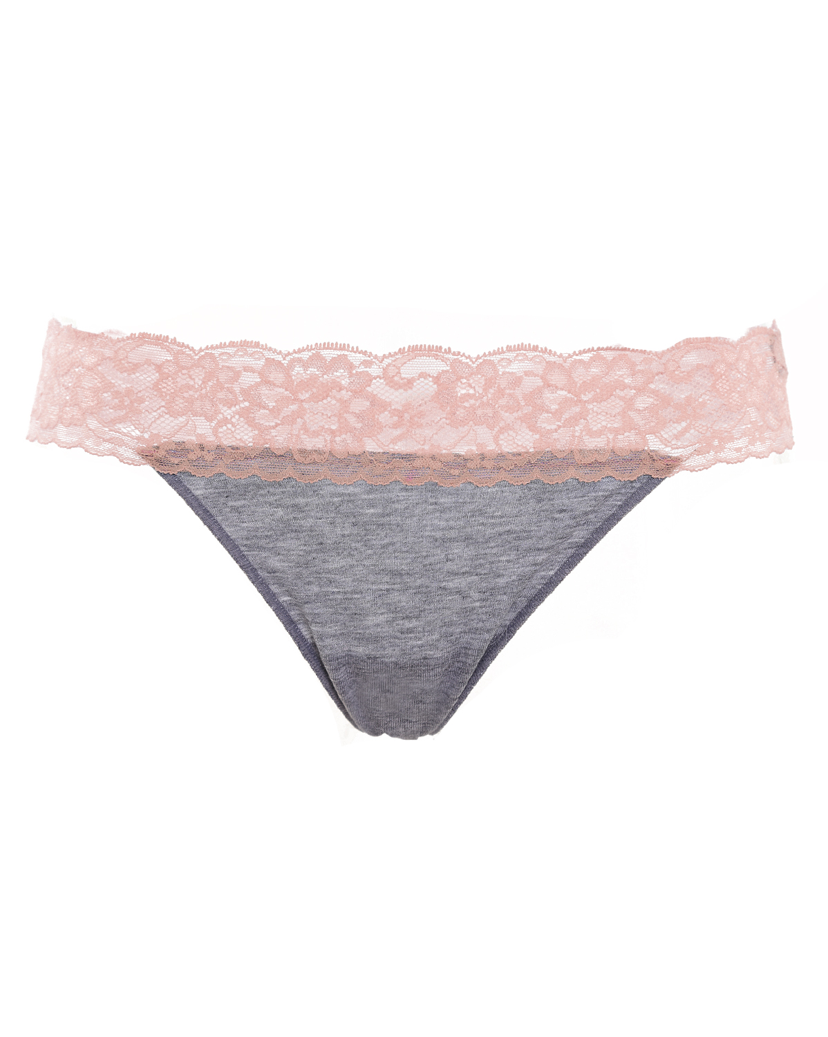 Трусы стринг Серый с розовым 2458F2100 | фото 3