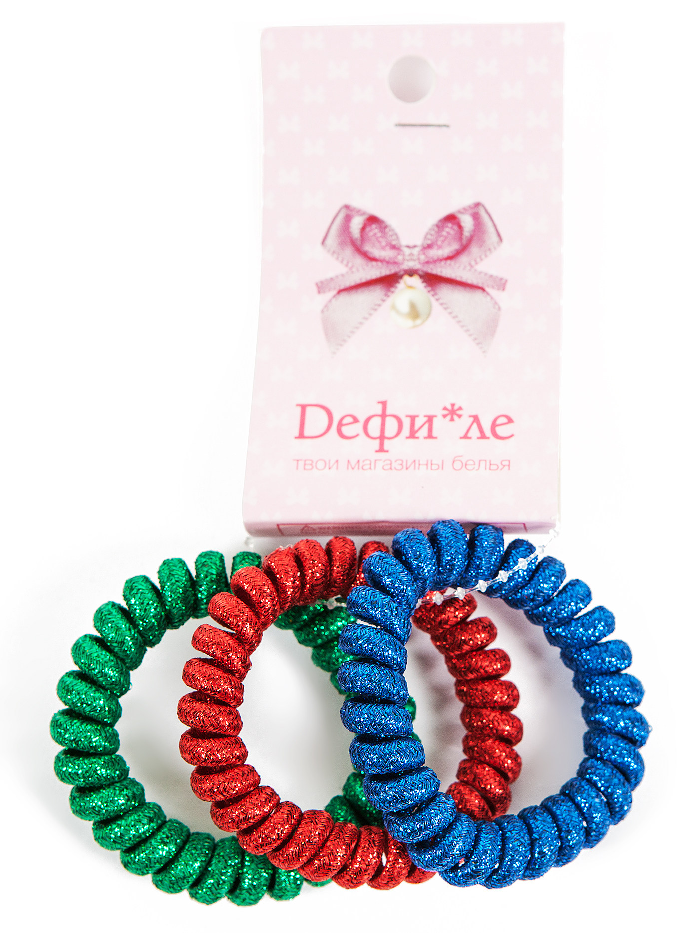 Резинка для волос Голубой/красный/зеленый HE25 | фото 1