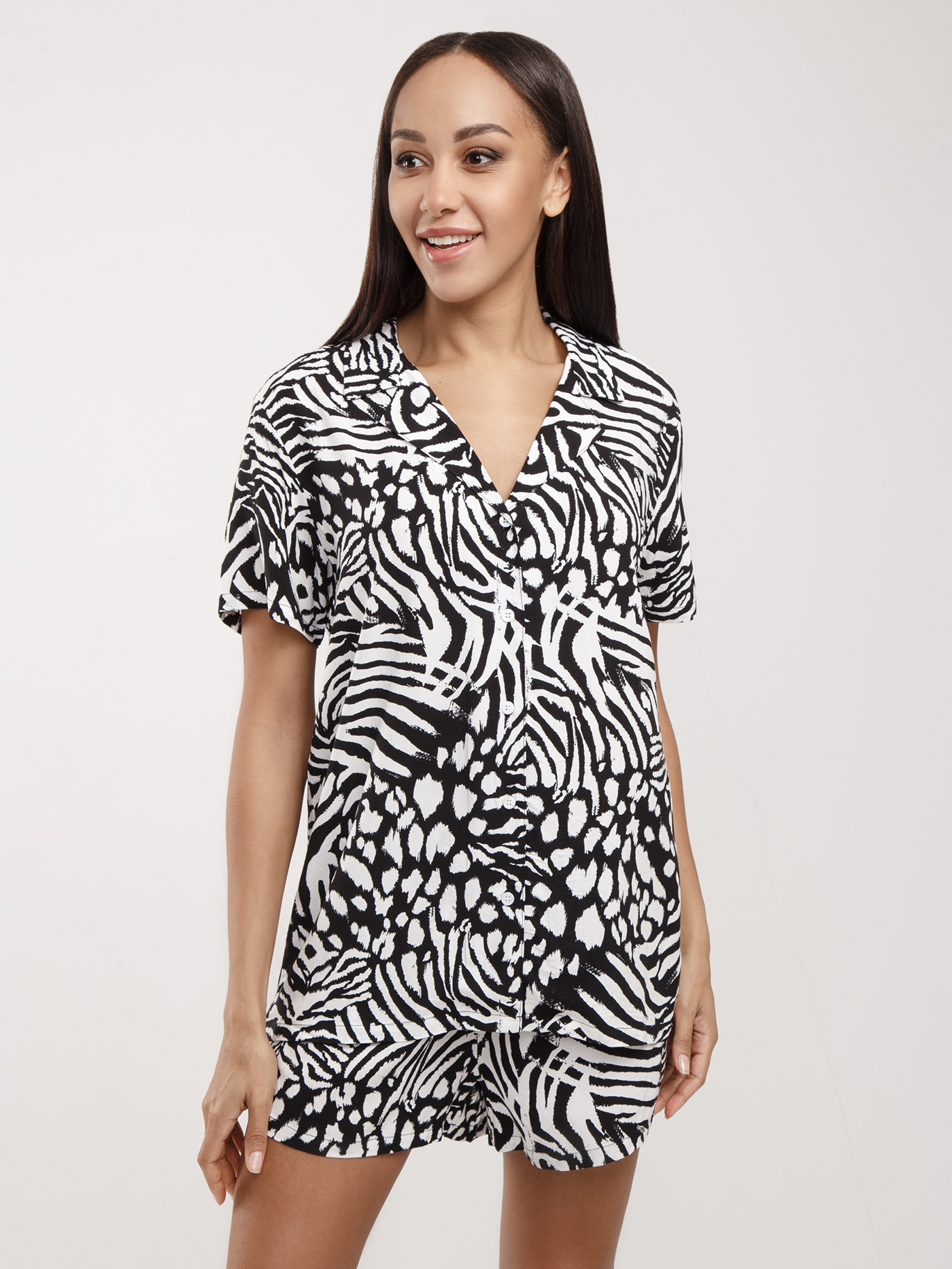 Пижамный топ Принт зебра PAR-04 | фото 1