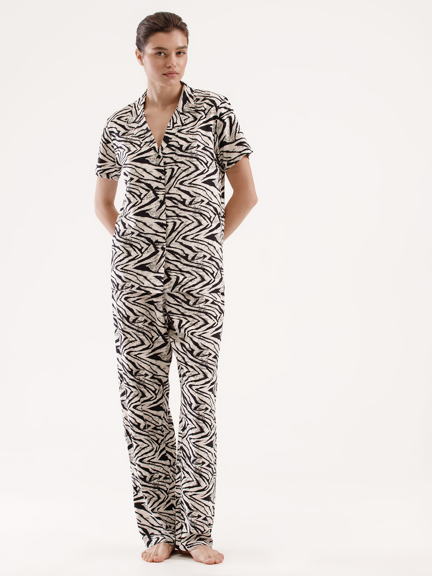 Пижамный топ Принт зебра PAR-04 | фото 4