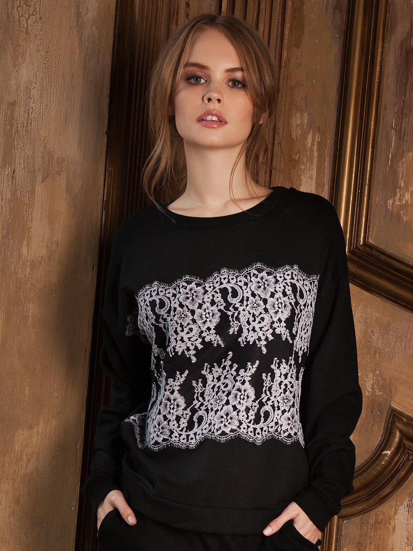 Кофта Черный с белым 9746a | фото 1