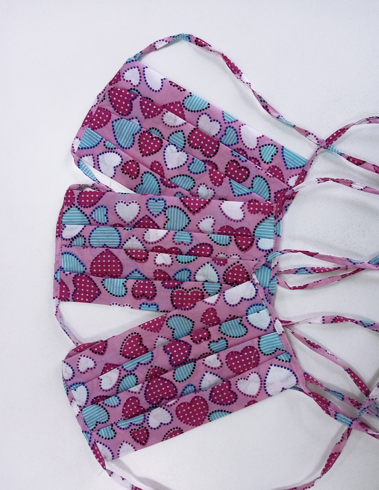 Маска защитная набор 3 шт. Принт сердце 2793F9302_N3 | фото 1