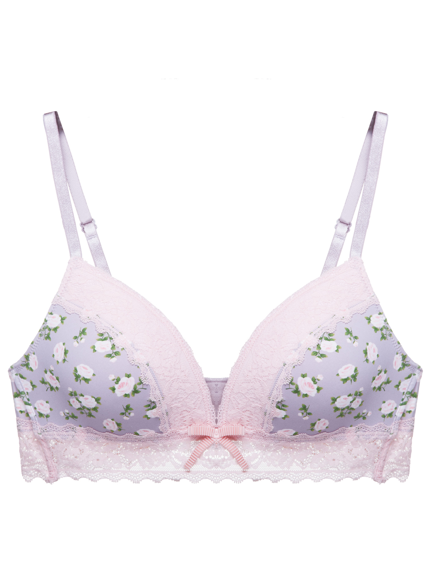 Бюстгальтер треугольник t-shirt Принт розы MOU-12168 | фото 3