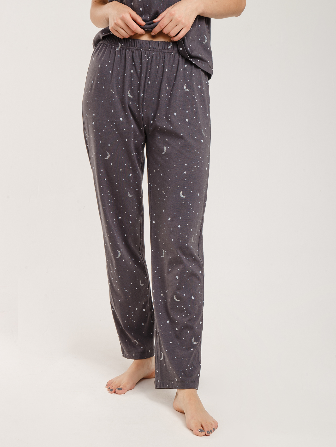 Брюки Принт серый HH-1 | фото 4