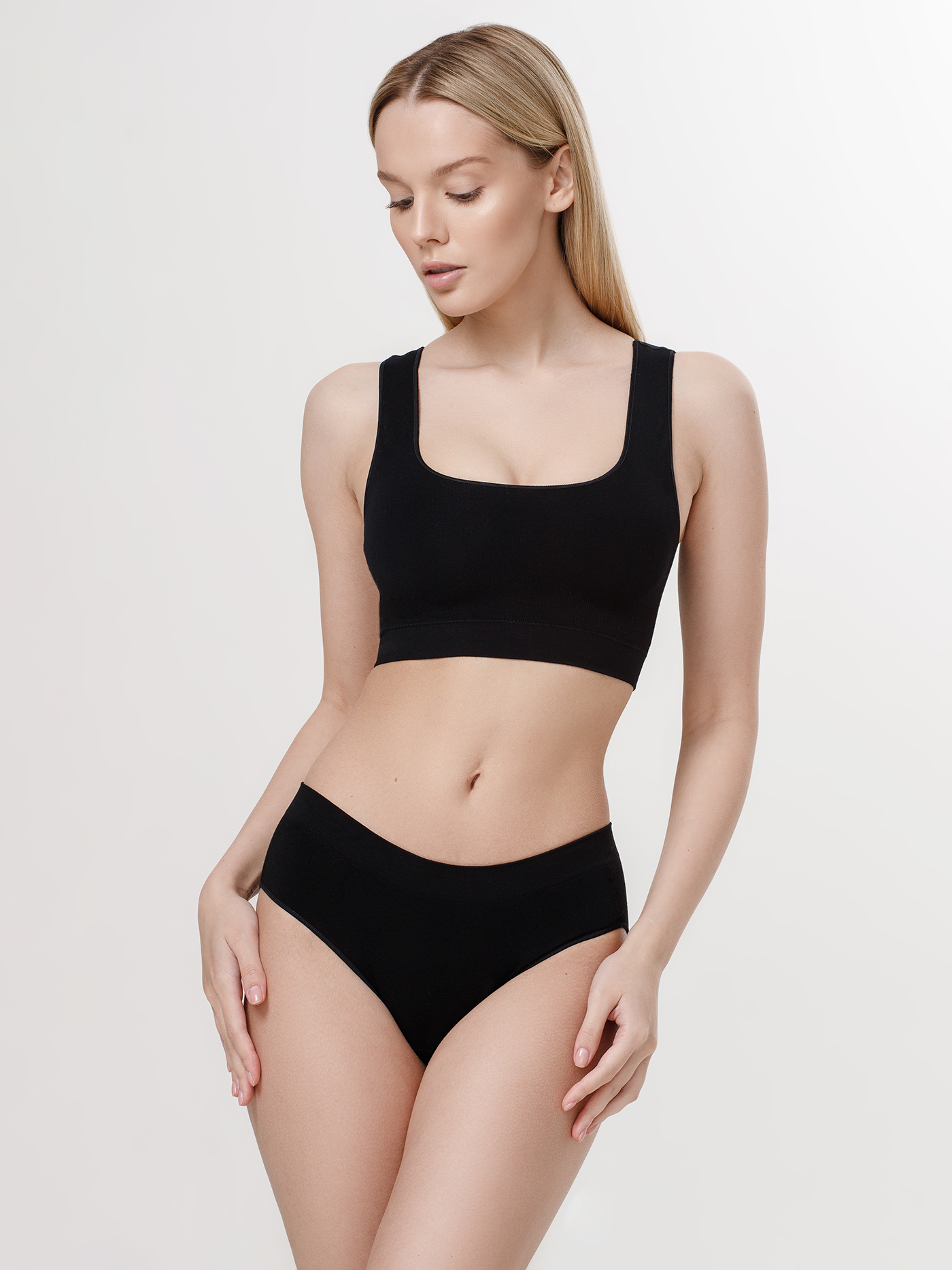 Бюстгальтер мягкий топ Черный DFN-480 | фото 2