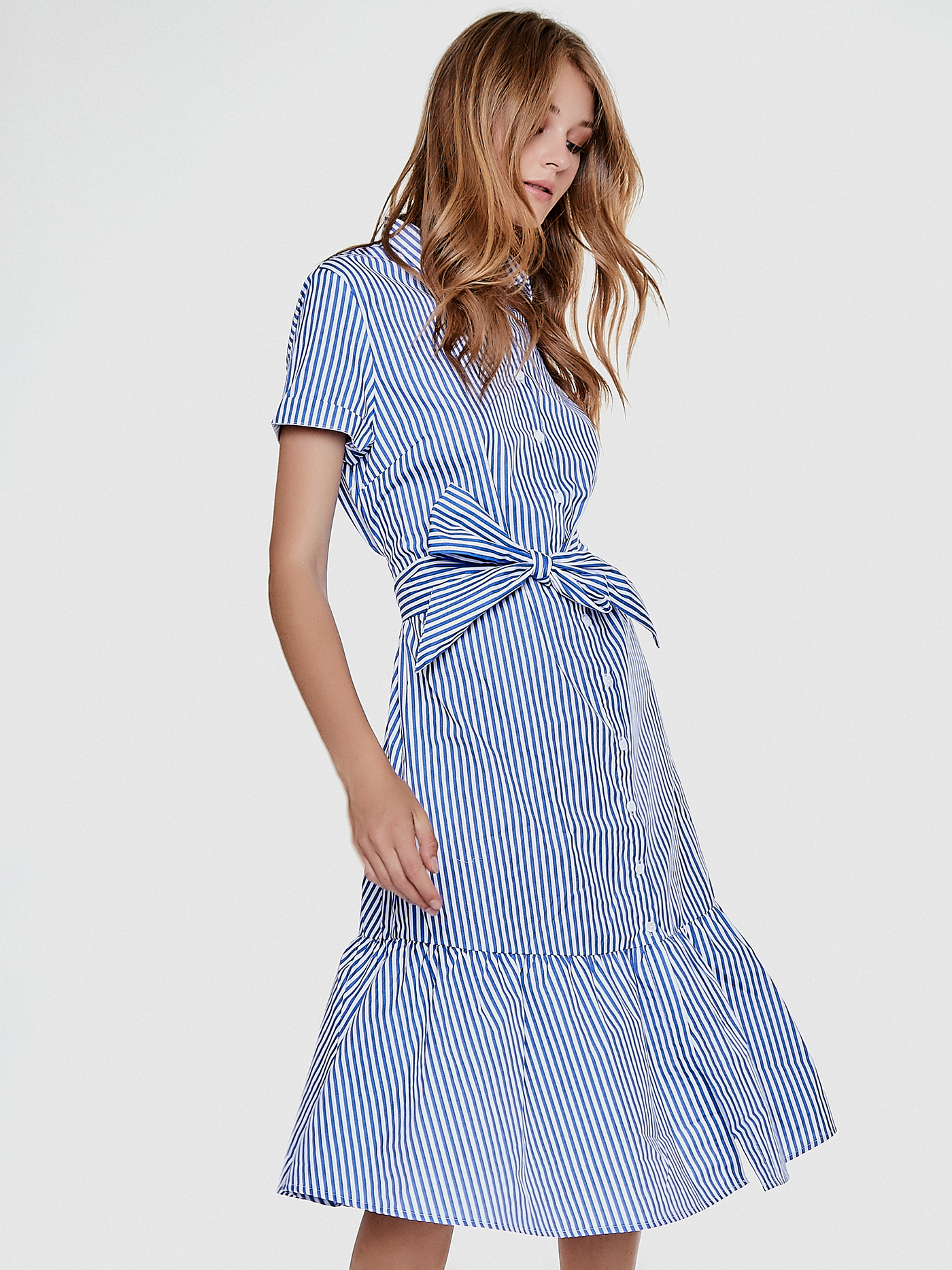 Платье длинное Голубая полоска PD1 | фото 1