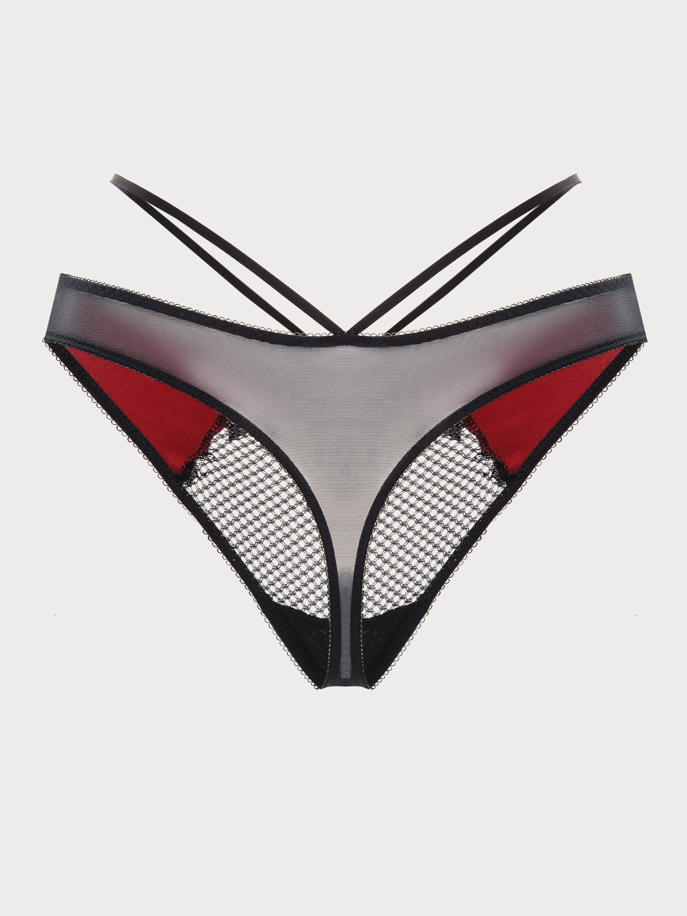 Трусы стринг Черный с бордовым 2840F2100_2 | фото 6