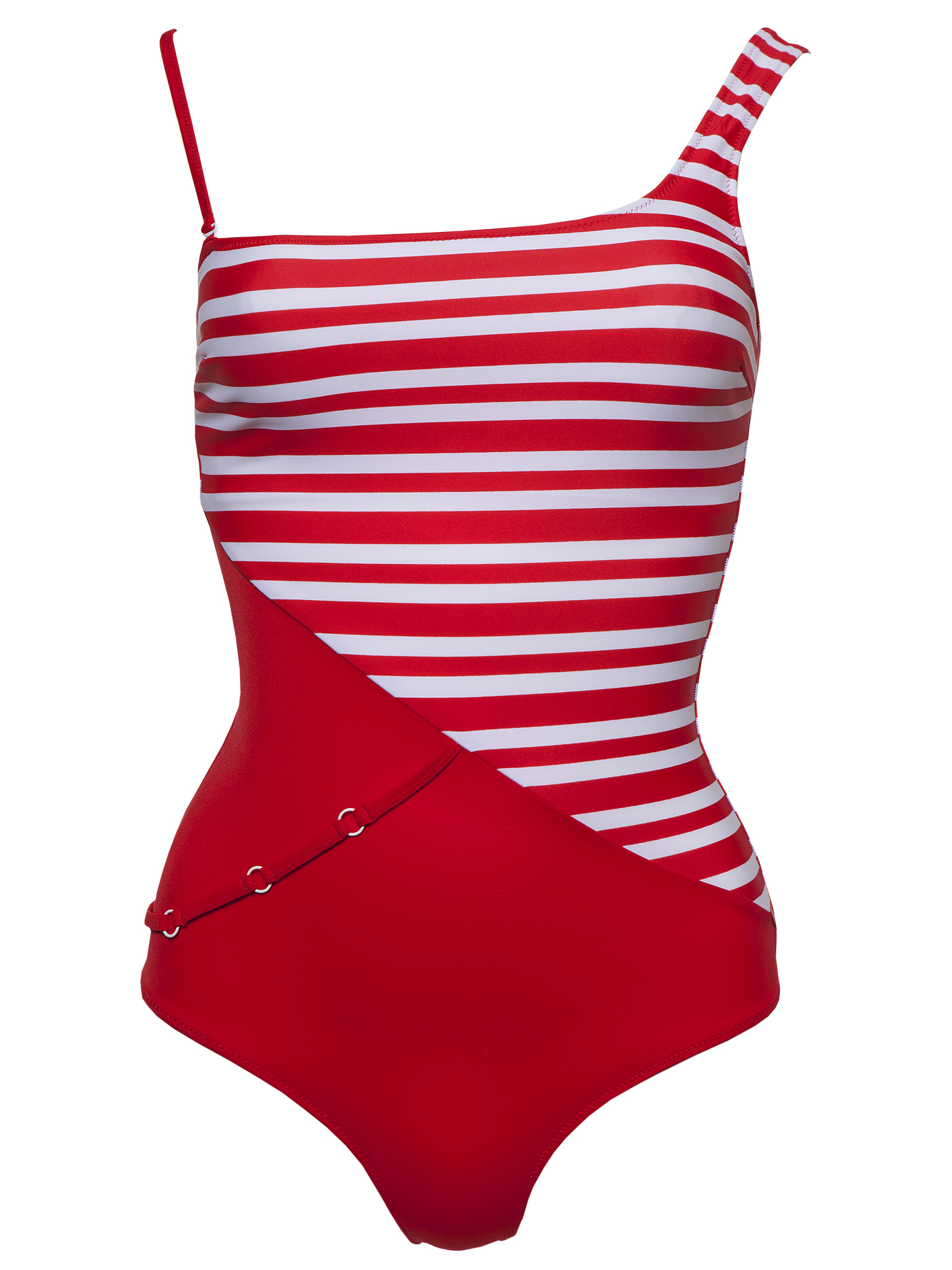 Купальник слитный с мягкой чашкой Принт красная полоска 2384S4715 | фото 3