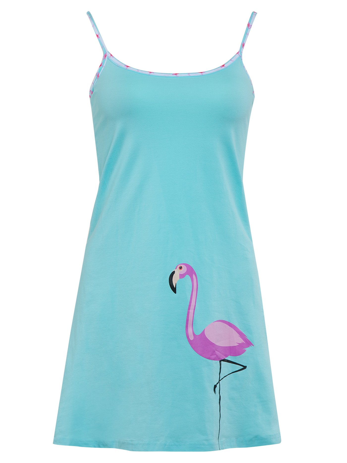 Сорочка на бретелях Принт фламинго LTS05 | фото 3