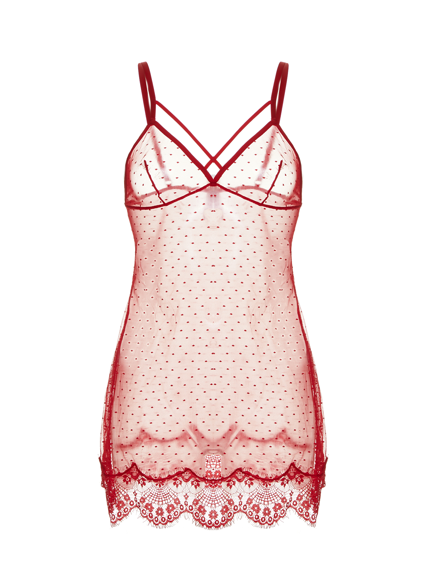 Сорочка на бретелях Насыщенный красный CAM-12558 | фото 4